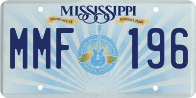 MS license plate MMF196