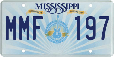 MS license plate MMF197