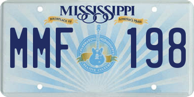 MS license plate MMF198
