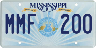 MS license plate MMF200