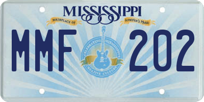 MS license plate MMF202