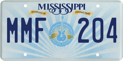 MS license plate MMF204