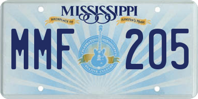 MS license plate MMF205