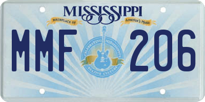 MS license plate MMF206