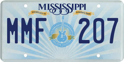 MS license plate MMF207