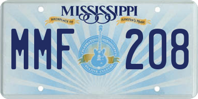 MS license plate MMF208