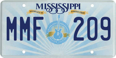MS license plate MMF209