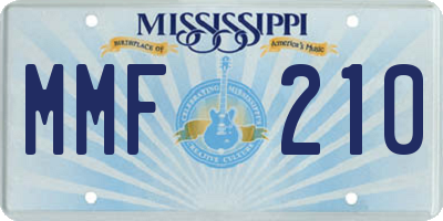 MS license plate MMF210