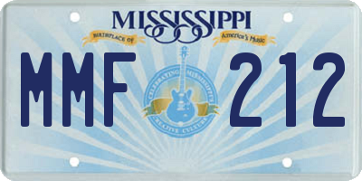 MS license plate MMF212