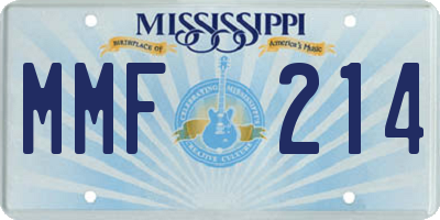 MS license plate MMF214