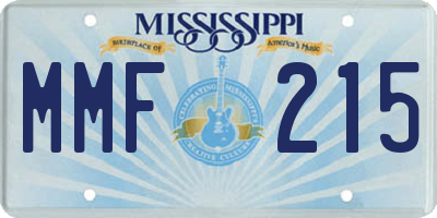 MS license plate MMF215