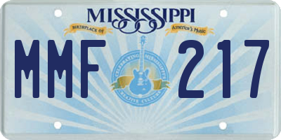 MS license plate MMF217