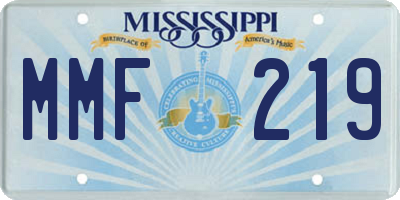 MS license plate MMF219