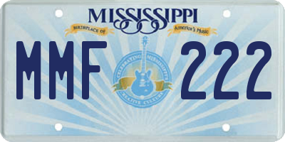 MS license plate MMF222