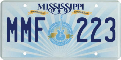MS license plate MMF223