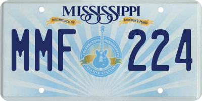 MS license plate MMF224