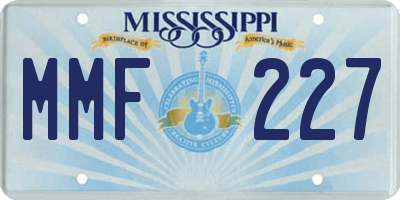 MS license plate MMF227