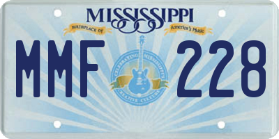 MS license plate MMF228