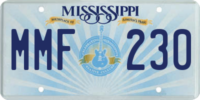 MS license plate MMF230