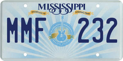 MS license plate MMF232