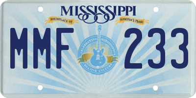 MS license plate MMF233