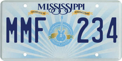 MS license plate MMF234