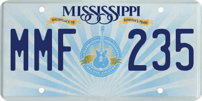 MS license plate MMF235