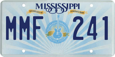 MS license plate MMF241