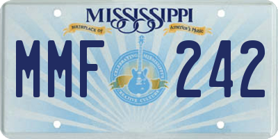 MS license plate MMF242