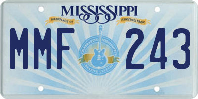 MS license plate MMF243