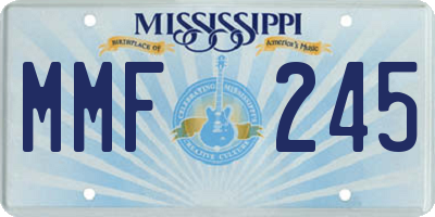 MS license plate MMF245