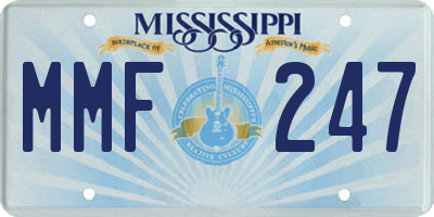 MS license plate MMF247