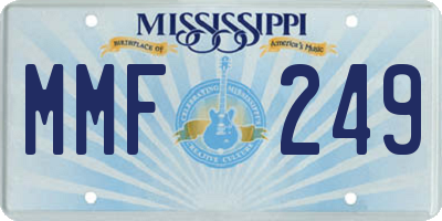 MS license plate MMF249