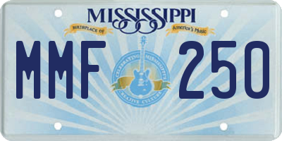 MS license plate MMF250