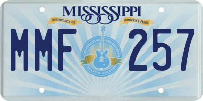 MS license plate MMF257