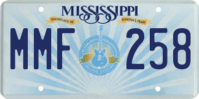 MS license plate MMF258