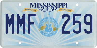 MS license plate MMF259