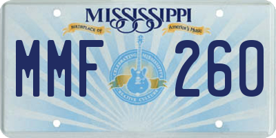 MS license plate MMF260