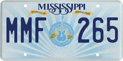 MS license plate MMF265