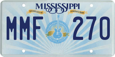 MS license plate MMF270