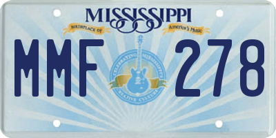 MS license plate MMF278