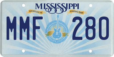 MS license plate MMF280