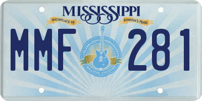MS license plate MMF281