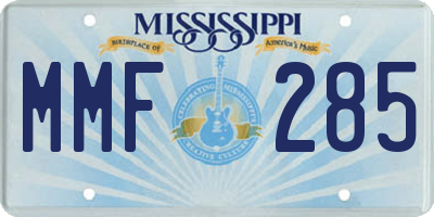 MS license plate MMF285