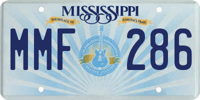 MS license plate MMF286
