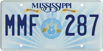 MS license plate MMF287
