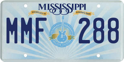 MS license plate MMF288