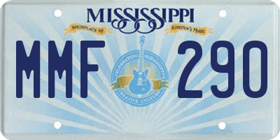 MS license plate MMF290