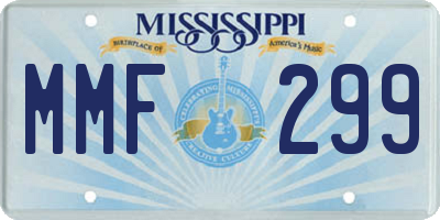 MS license plate MMF299