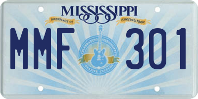 MS license plate MMF301